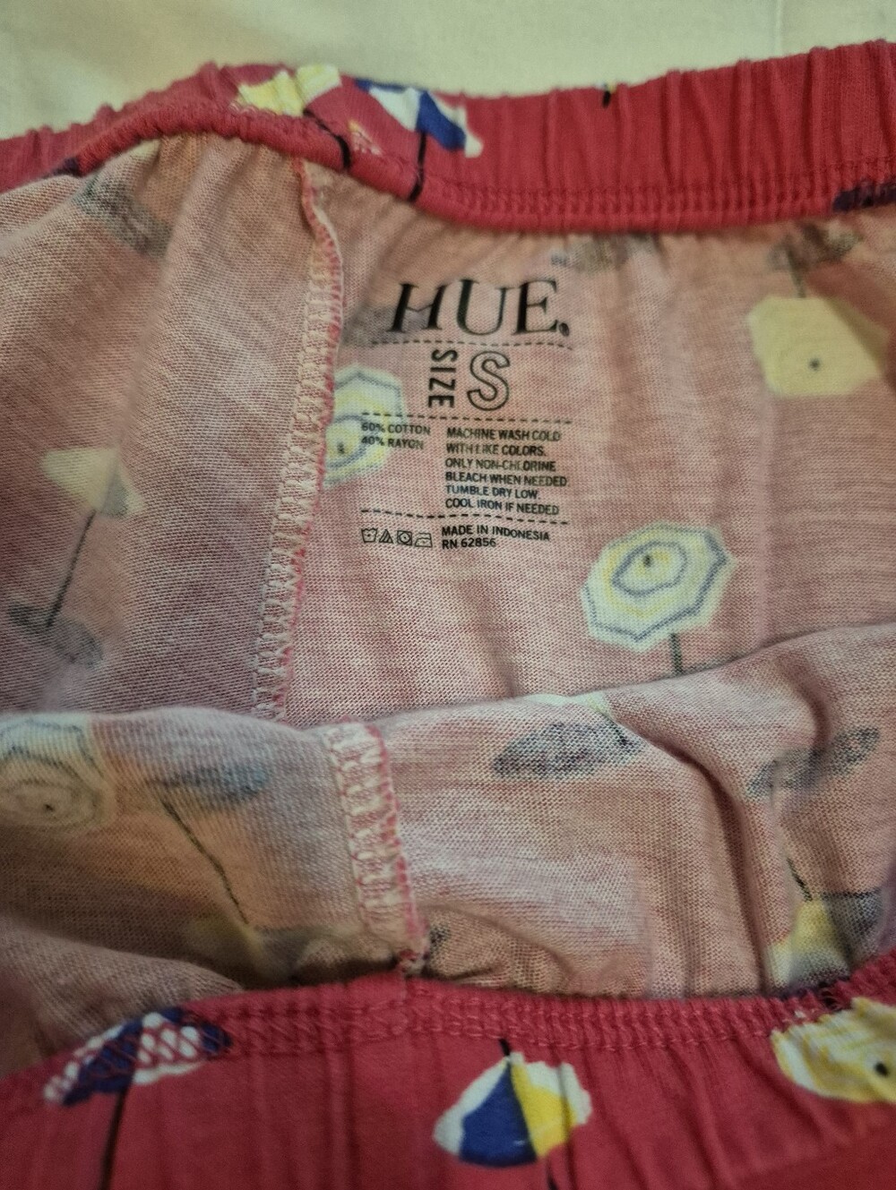 HUE Rasberry Umbrella Print Knee-Length Bermudas - Picture 6 of 6
